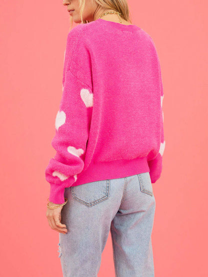 Heart Valentine's Day Crew Neck Sweater