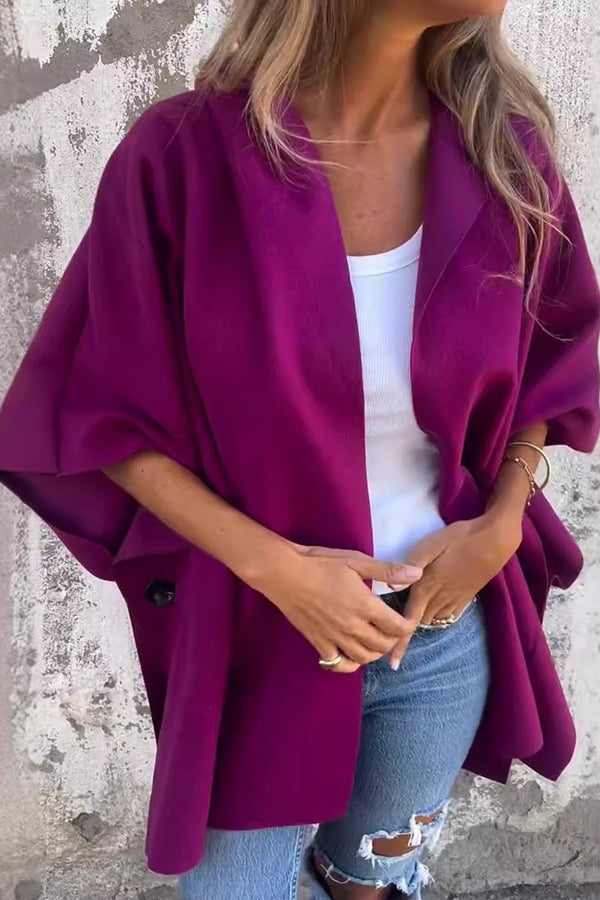 Belezza Cape Jacket | Oversized Loose-Fit Cape Jacket