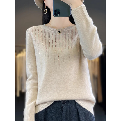 Belezza Knitted Ladies Sweater with Sparkling Details