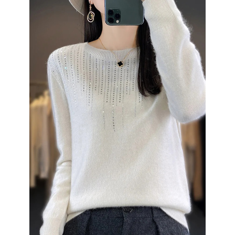 Belezza Knitted Ladies Sweater with Sparkling Details