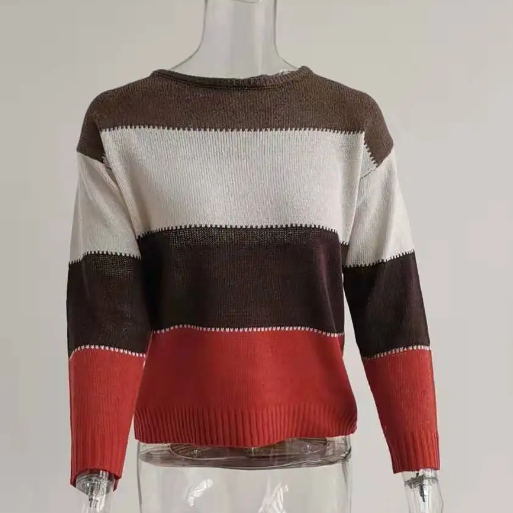 Belezza Knitted Women's Sweater, Colour Block Design