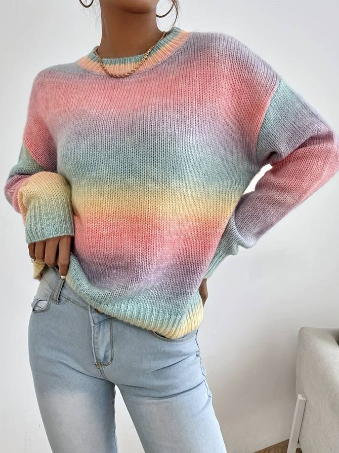 Belezza - Trendy Colorful Ombre Autumn Sweater for Women