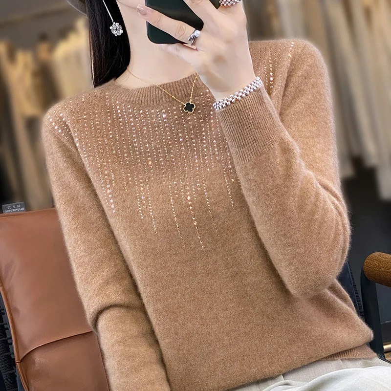 Belezza Knitted Ladies Sweater with Sparkling Details