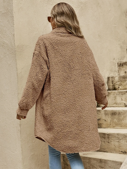 Women's Oversized Teddy Jacket | Casual Long