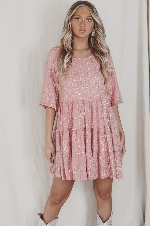 Belezza | Comfy Sequins baby doll dress