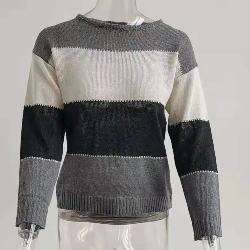 Belezza Knitted Women's Sweater, Colour Block Design