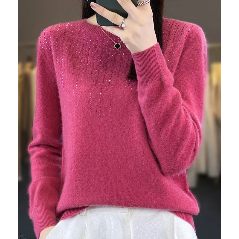 Belezza Knitted Ladies Sweater with Sparkling Details