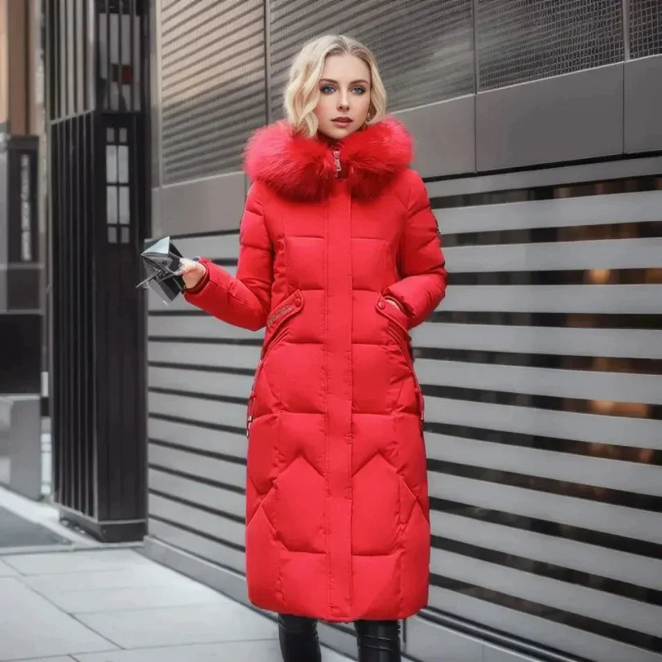 Belezza coat with faux fur trim