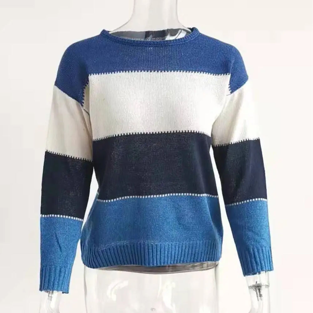 Belezza Knitted Women's Sweater, Colour Block Design