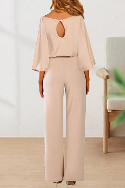 Belezza - casual long sleeve belted jumpsuit