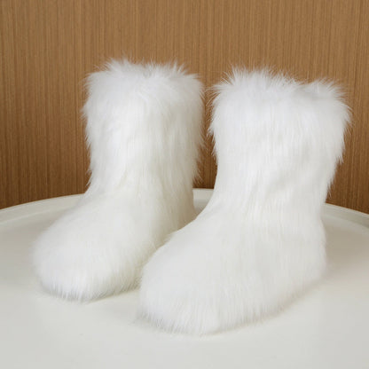 Belezza - Fluffy Faux Fur Boots for Women