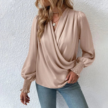 Belezza - Elegant crossover blouse pullover