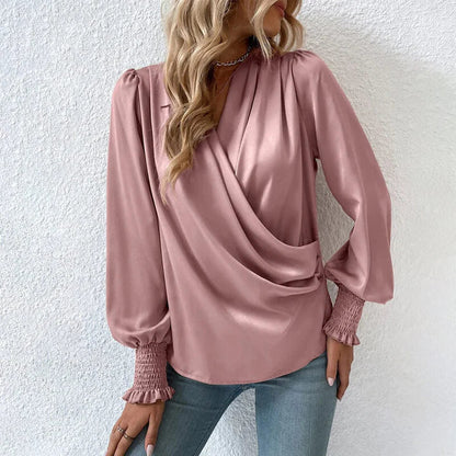 Belezza - Elegant crossover blouse pullover