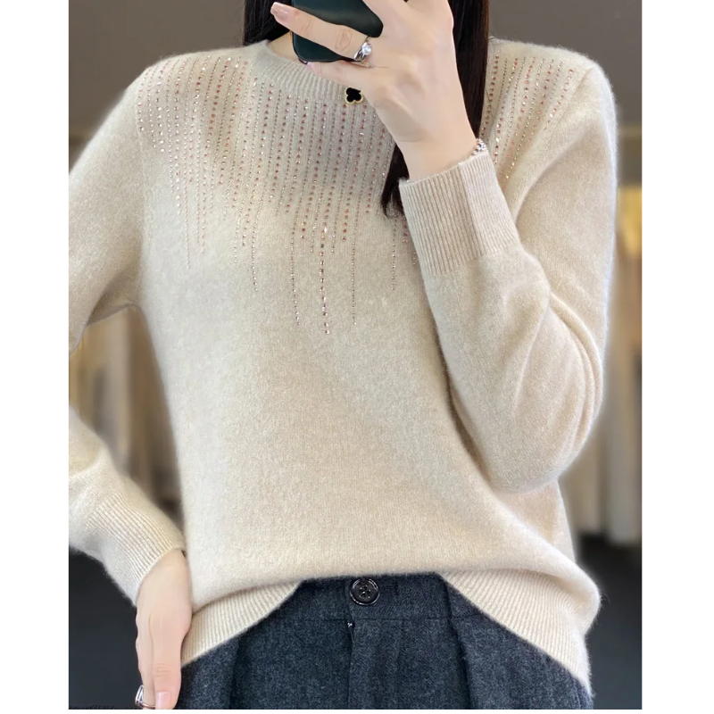 Belezza Knitted Ladies Sweater with Sparkling Details