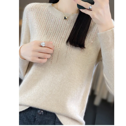 Belezza Knitted Ladies Sweater with Sparkling Details