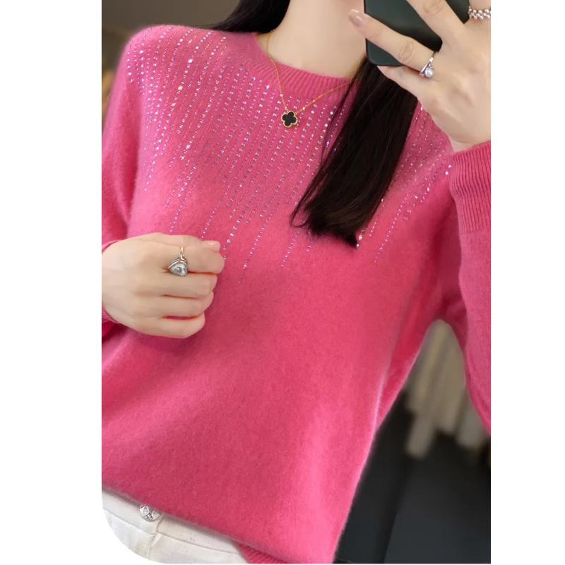 Belezza Knitted Ladies Sweater with Sparkling Details