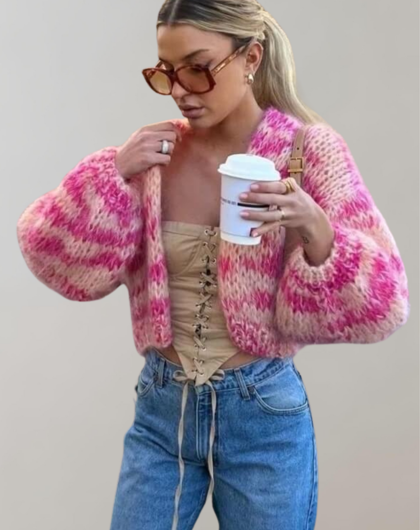 Women's Multicolour Chunky Knit Cardigan | Vibrant Warmth & Boho Style