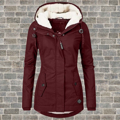 Women's Sherpa-Lined Hooded Winter Jacket | Warm Parka Coat