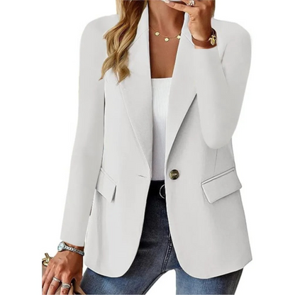 Belezza Casual Long Sleeve Slim Pocket Blazer with Buckle