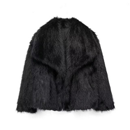 Ladies Luxury Faux Fur Jacket | Soft Fluffy Winter Coat