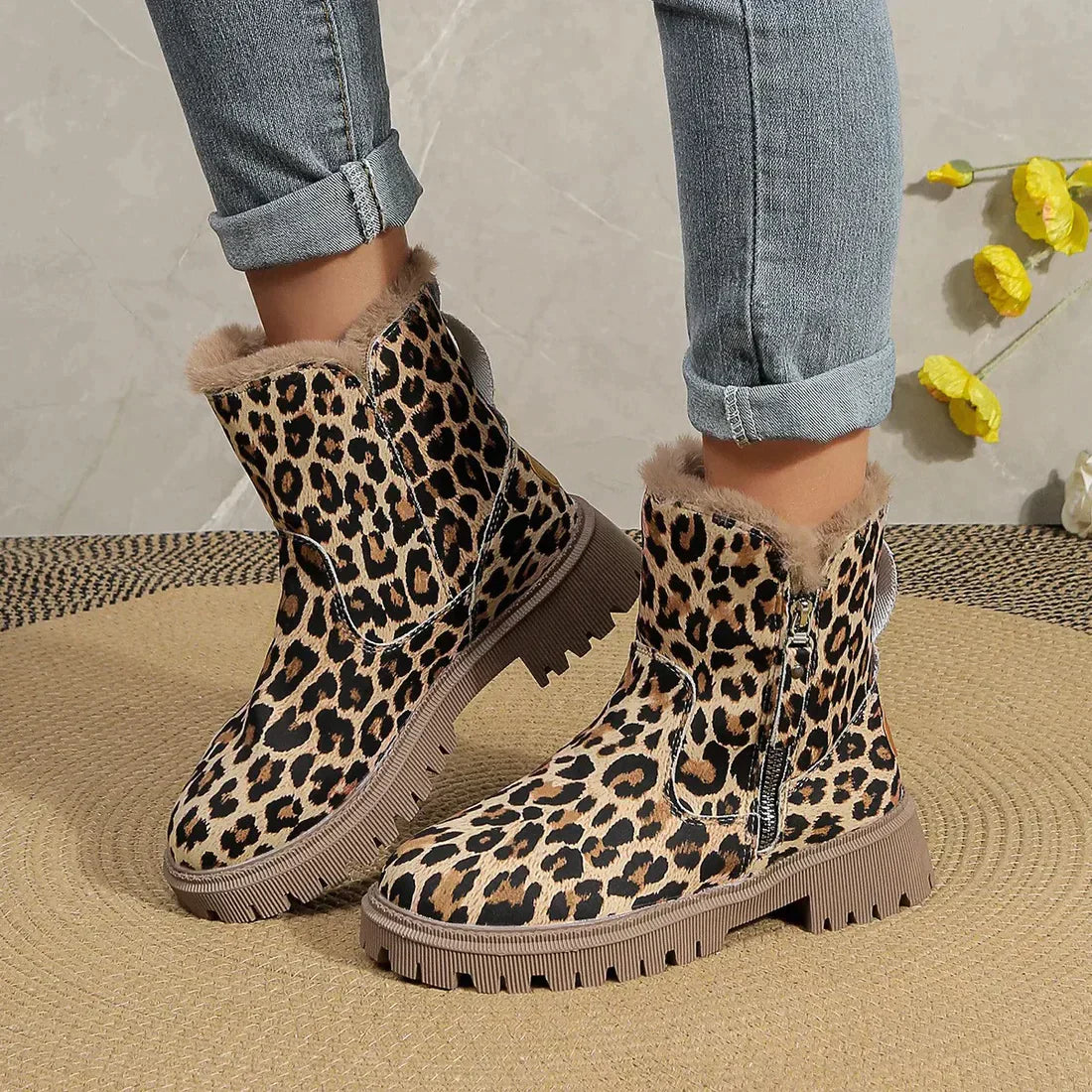 Belezza leopard boots