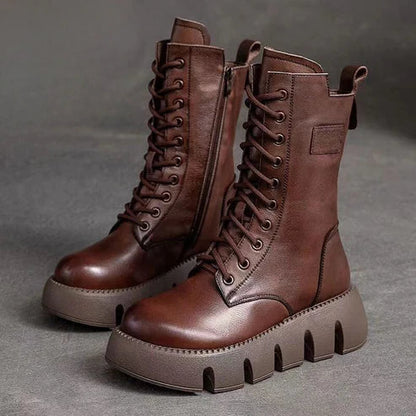 Women’s High-Cut Boots with Thick Soles – Winter 2024 | Wynora