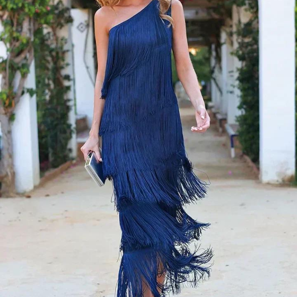 Belezza | One Shoulder Tassel Dress