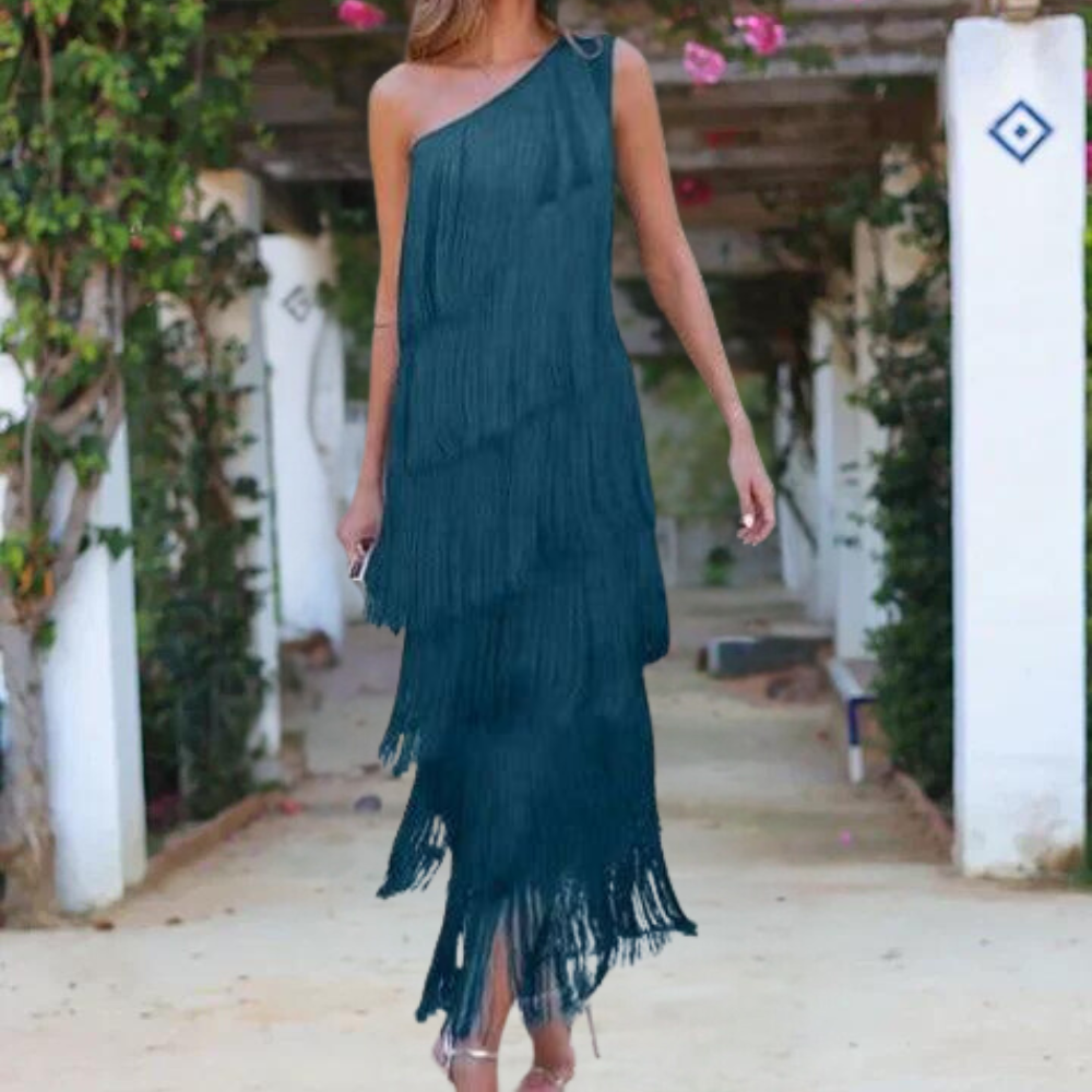 Belezza | One Shoulder Tassel Dress