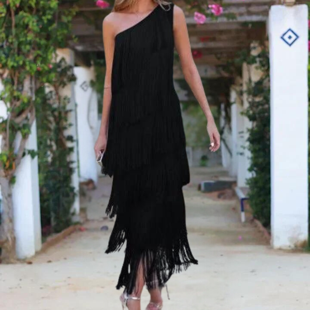 Belezza | One Shoulder Tassel Dress