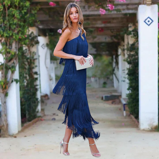 Belezza | One Shoulder Tassel Dress