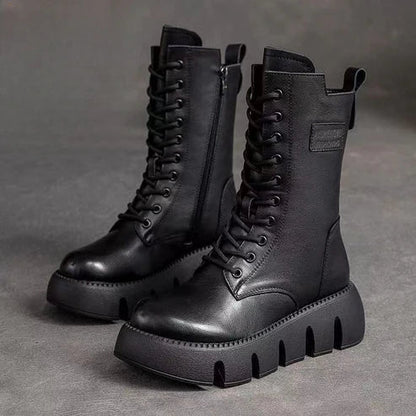 Women’s High-Cut Boots with Thick Soles – Winter 2024 | Wynora