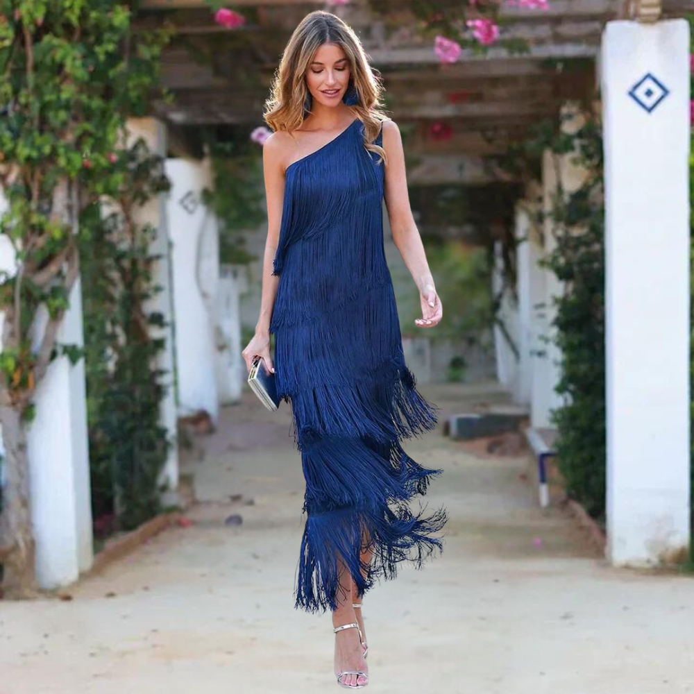 Belezza | One Shoulder Tassel Dress