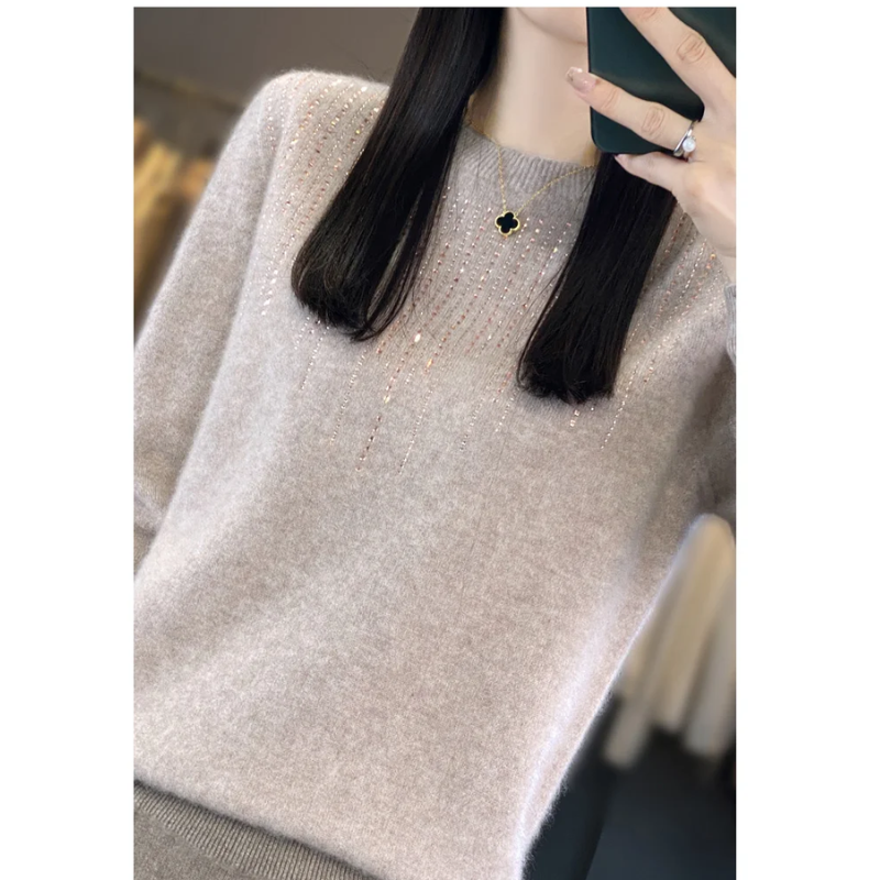 Belezza Knitted Ladies Sweater with Sparkling Details