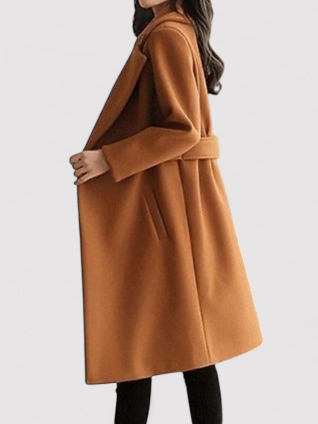 Belezza | Wool Winter Coat with Narrow Belt