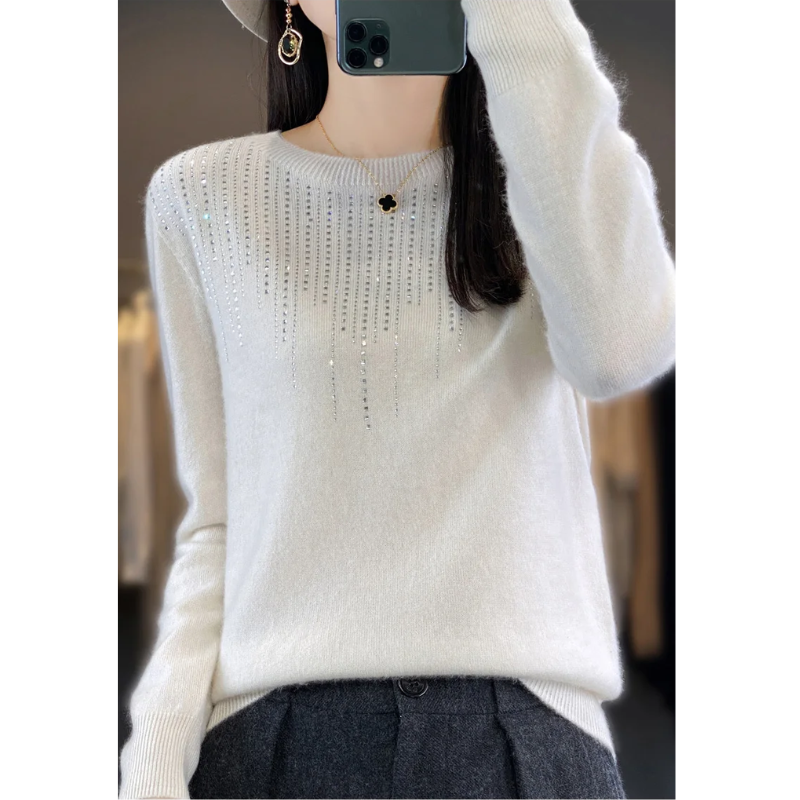 Belezza Knitted Ladies Sweater with Sparkling Details