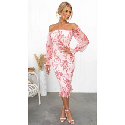 Belezza | Off Shoulder Floral Bodycon Dress