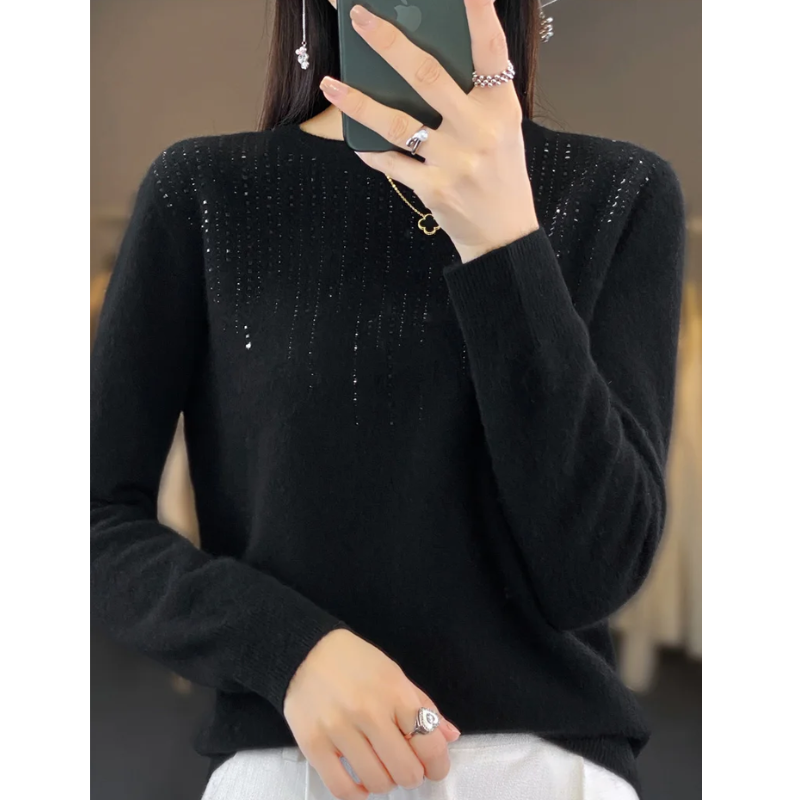 Belezza Knitted Ladies Sweater with Sparkling Details