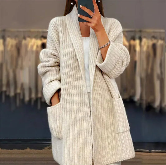 Elegant Ribbed Knit Cardigan with Open Front | Ultimate Warmth and Style