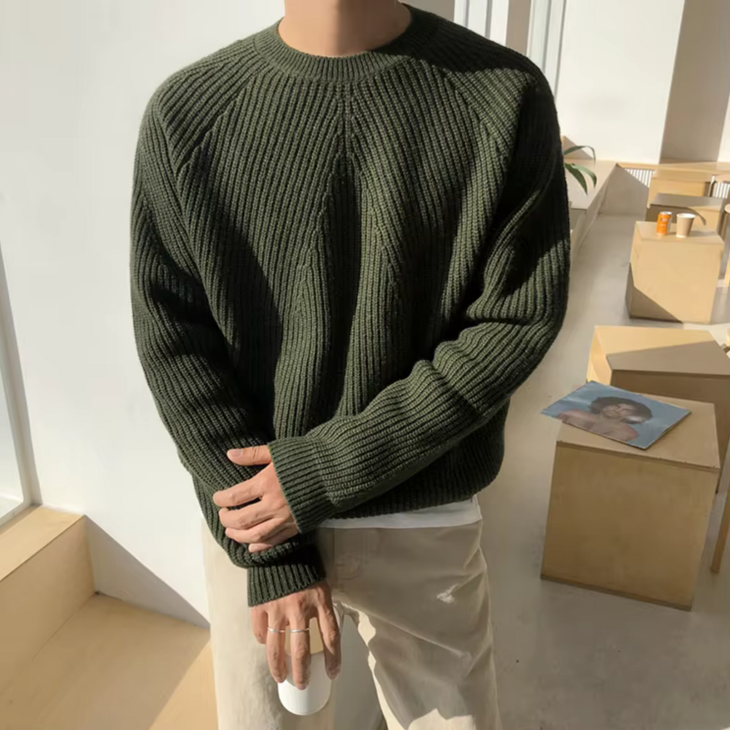 Lorenzo Ribbed Cotton Sweater