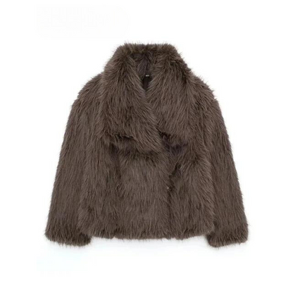 Ladies Luxury Faux Fur Jacket | Soft Fluffy Winter Coat