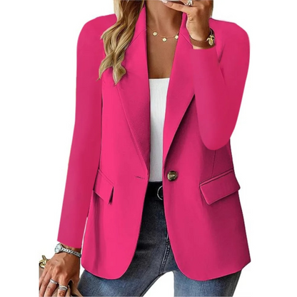 Belezza Casual Long Sleeve Slim Pocket Blazer with Buckle