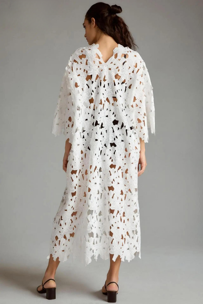 Belezza | Floral Eyelet Cover Up Dress