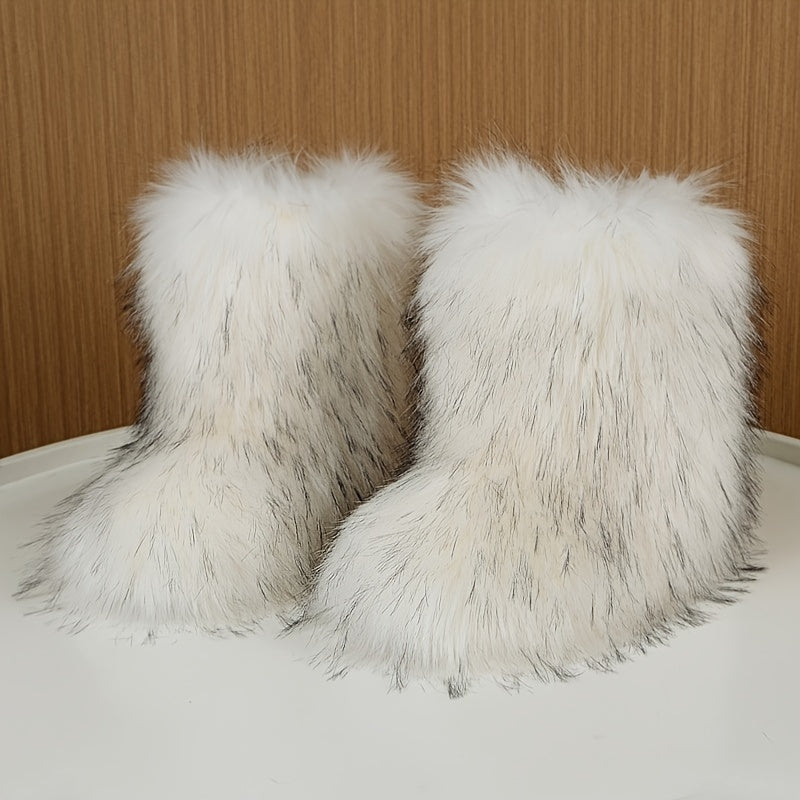 Belezza - Fluffy Faux Fur Boots for Women