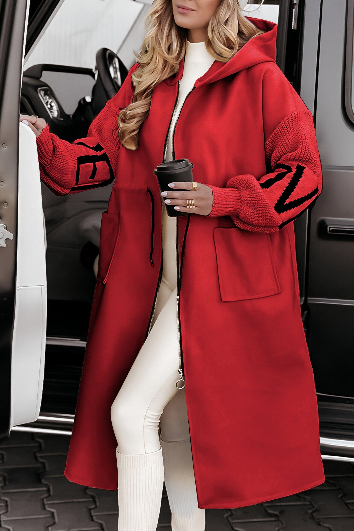 Cheila™ - Long coat with hood