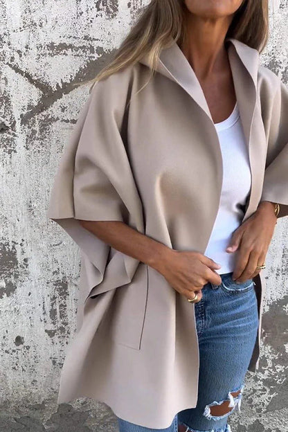 Belezza Cape Jacket | Oversized Loose-Fit Cape Jacket