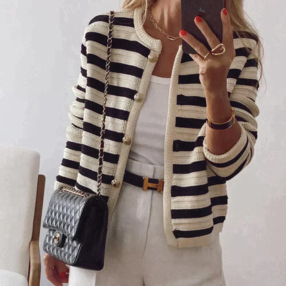 Belezza Blanchet | Stylish Long-Sleeved Striped Cardigan