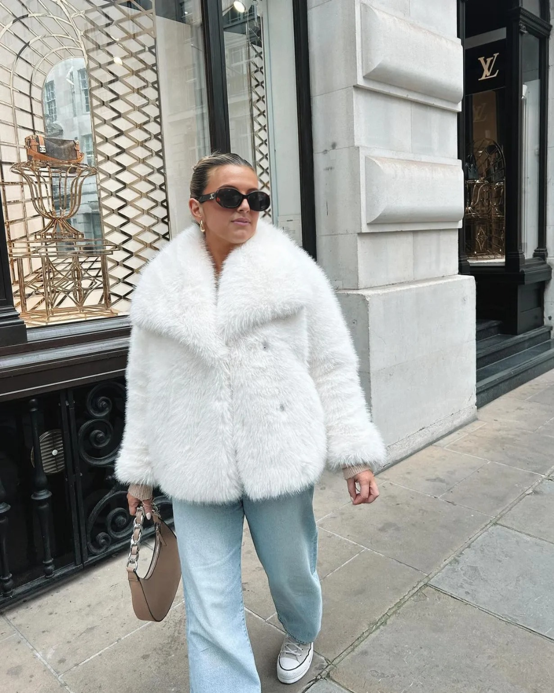 Ladies Luxury Faux Fur Jacket | Soft Fluffy Winter Coat