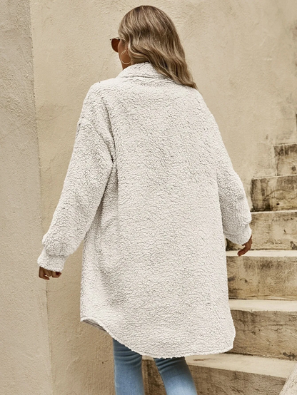 Women's Oversized Teddy Jacket | Casual Long