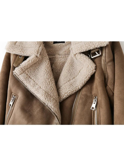 Belezza Vintage Fusion Winter Jacket | Warm & Stylish Suede Coat with Plush Lining