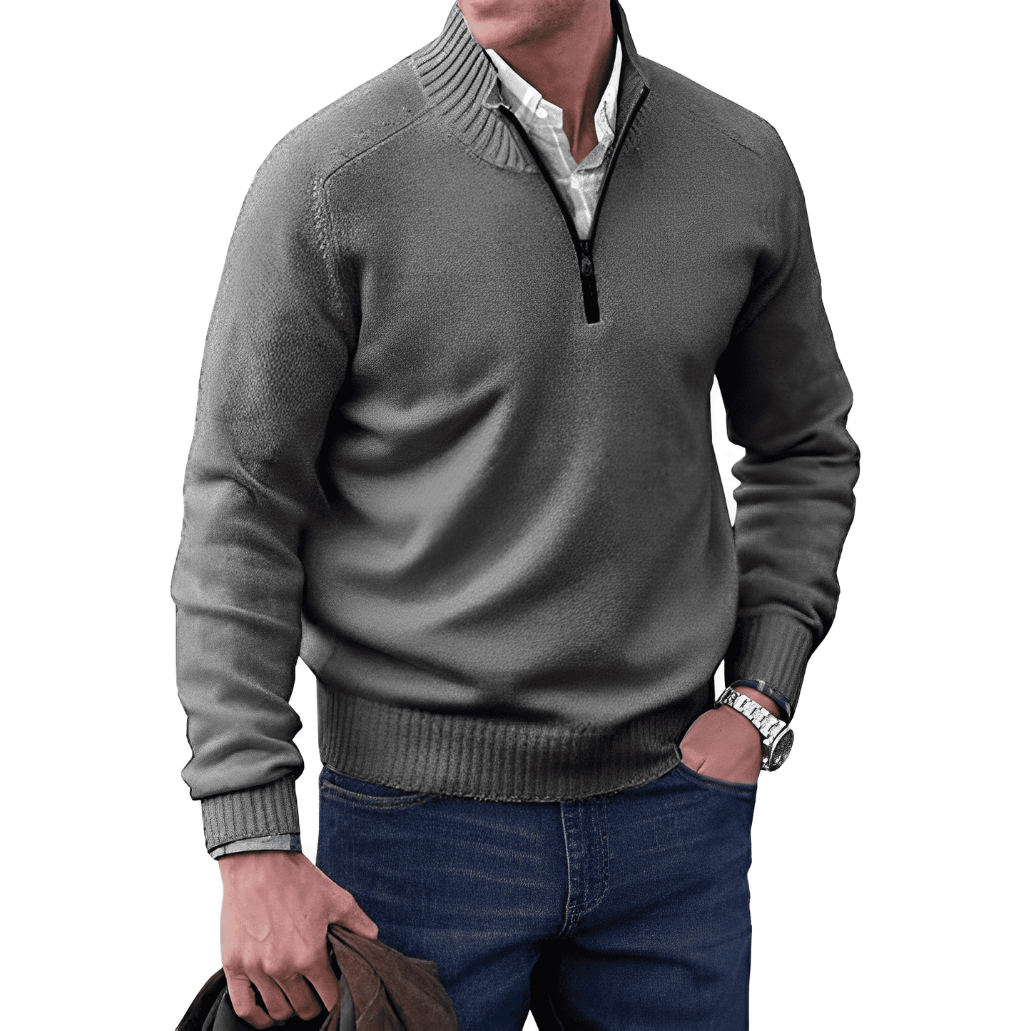 Belezza Men's Sweater | Quarter Zip Pullover